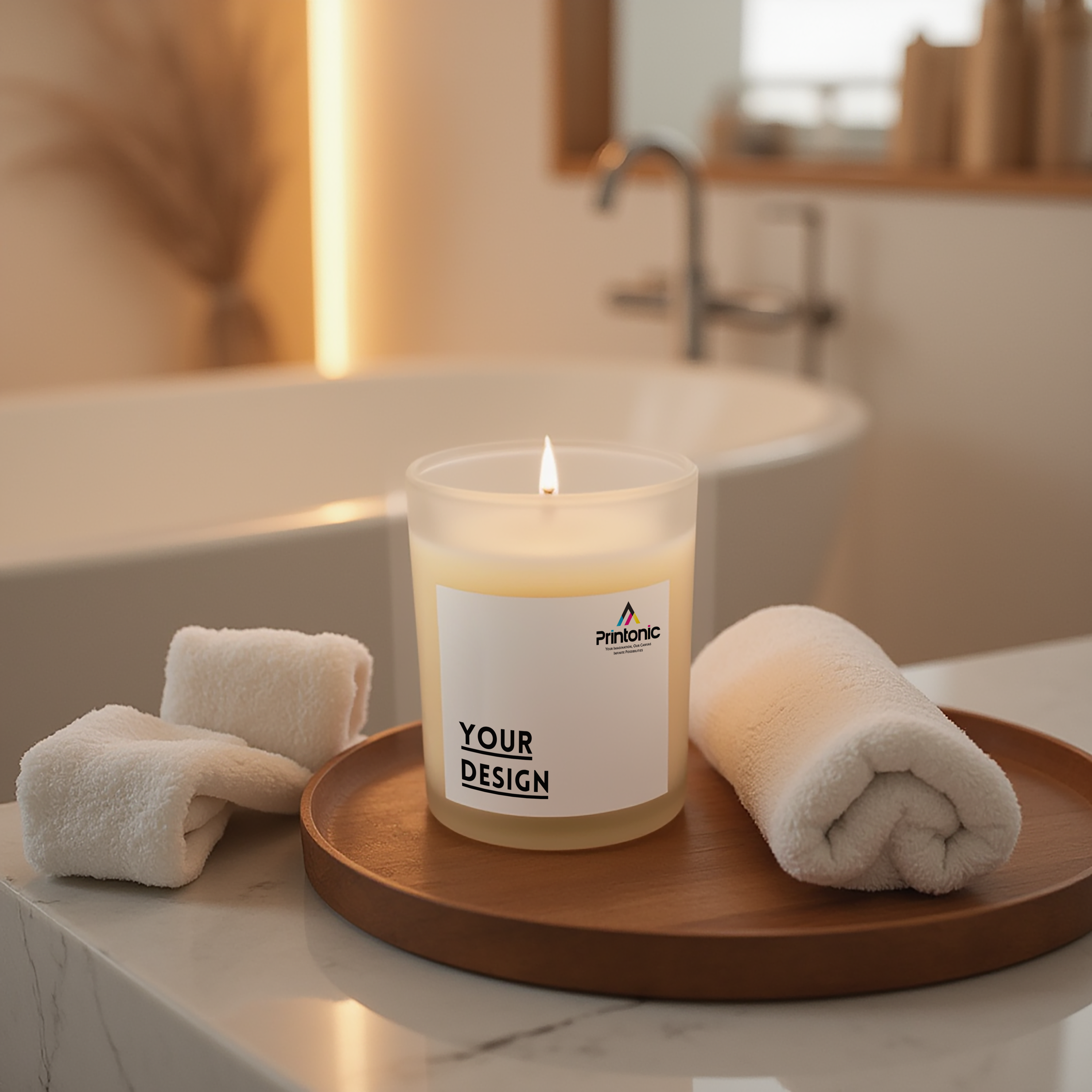 Frosted & Clear 11oz Glass Candle