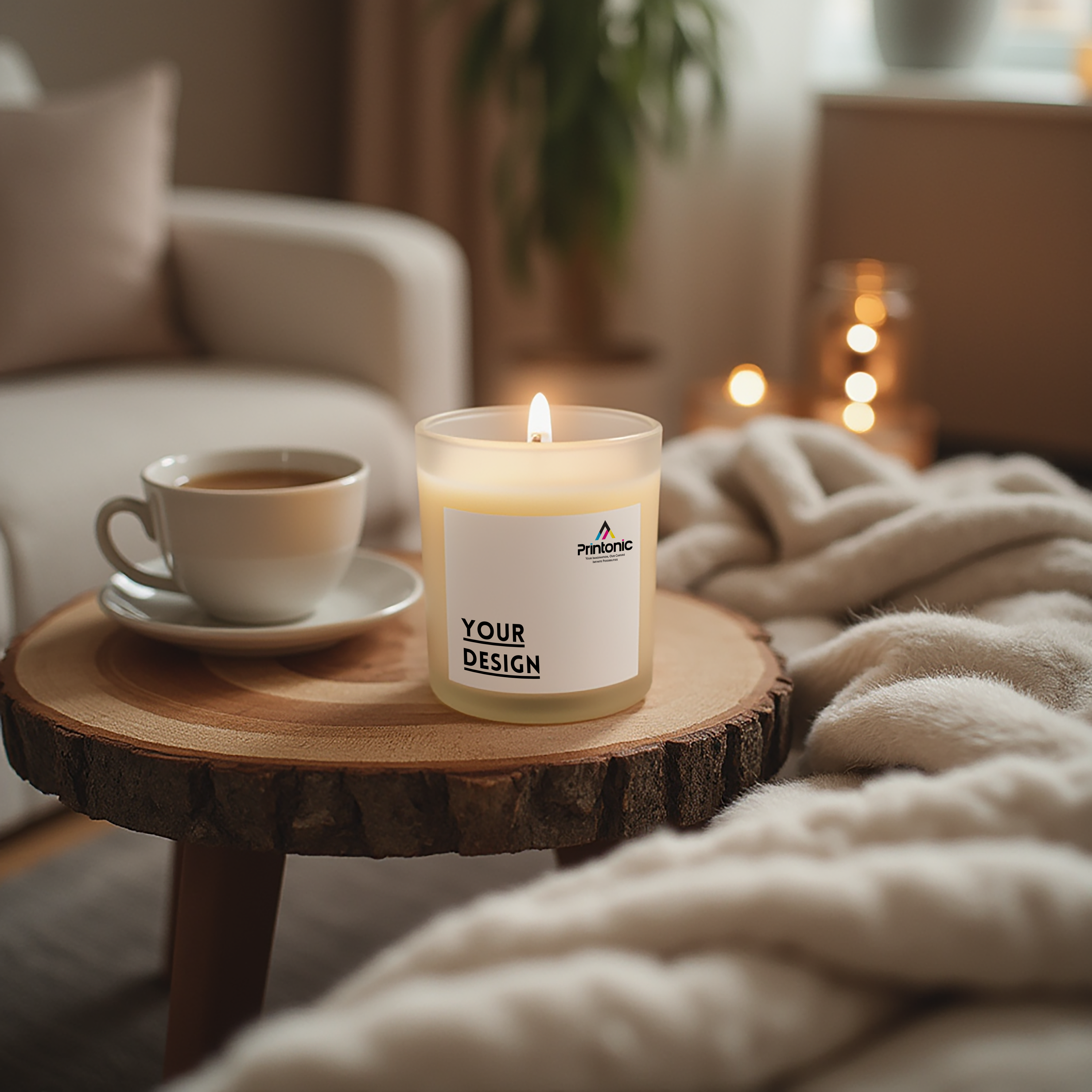 Frosted & Clear 11oz Glass Candle