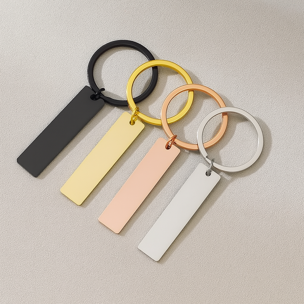 Rectangular Metal Keychain