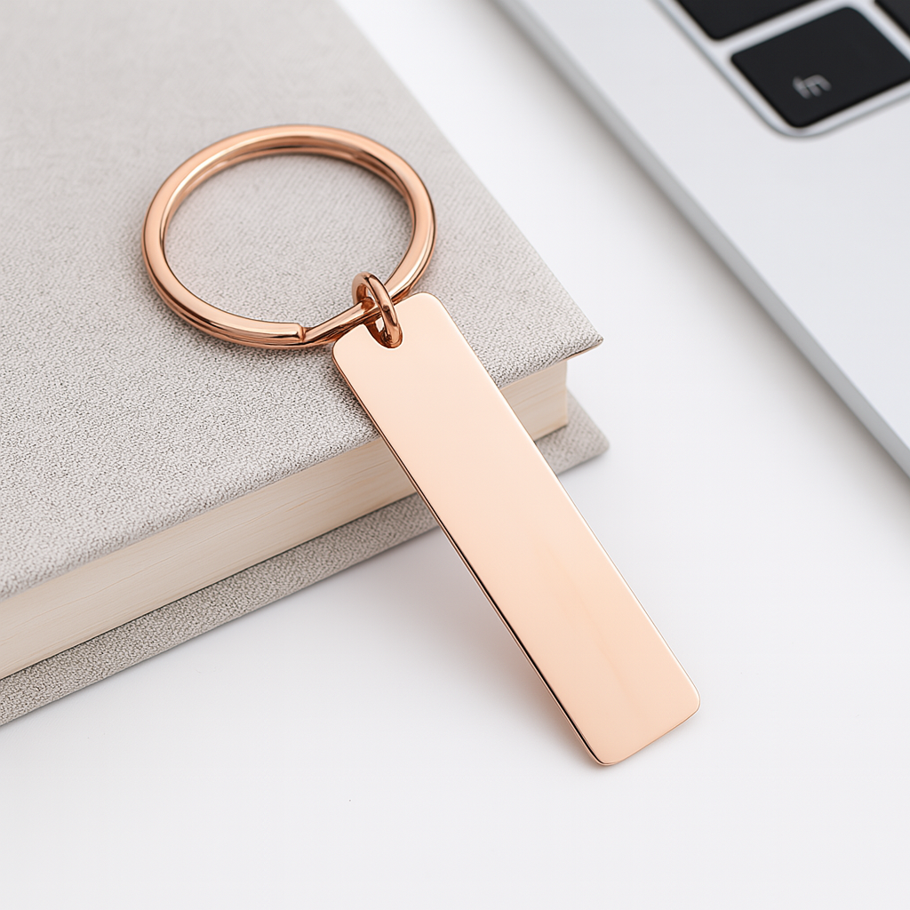 Rectangular Metal Keychain