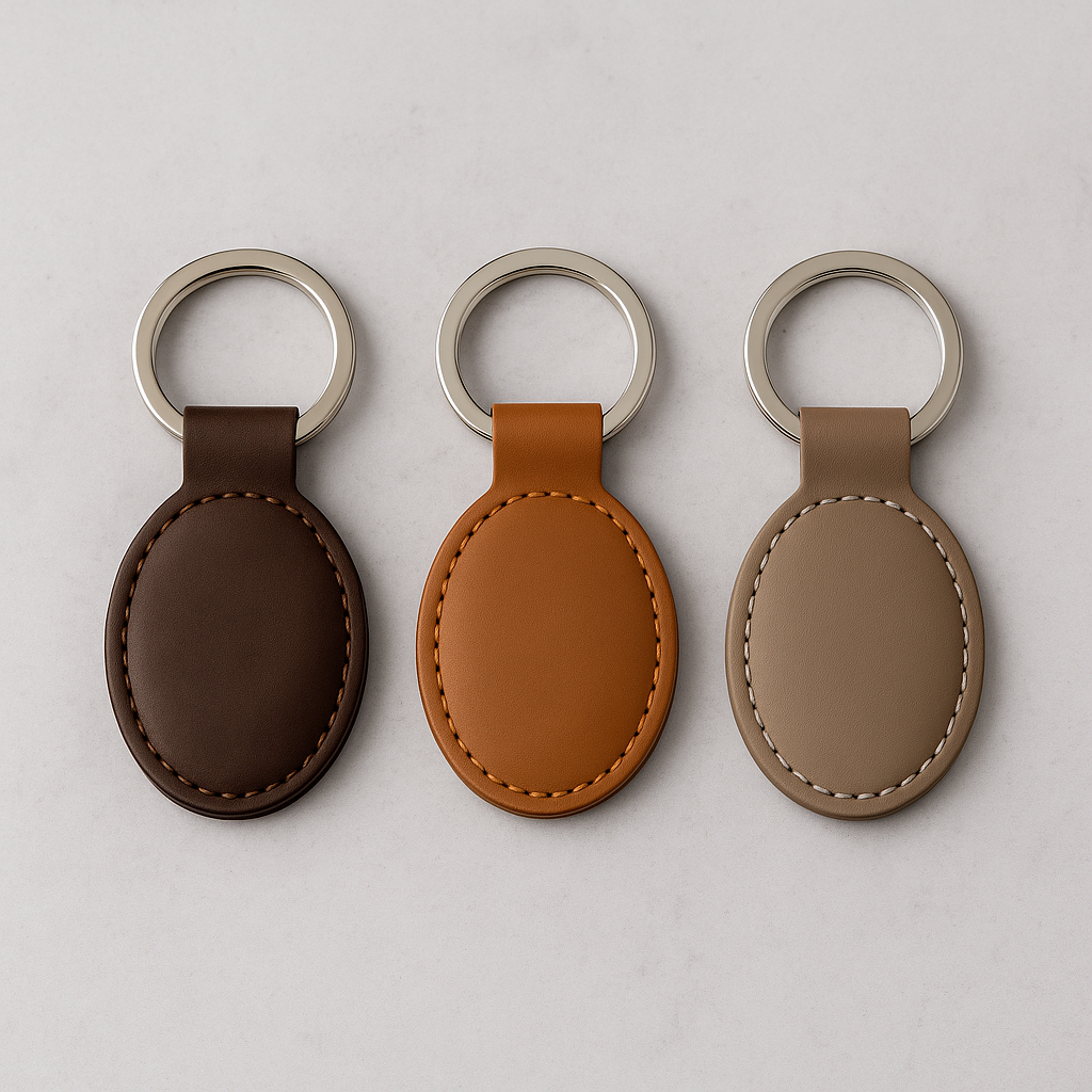 Leather Oval Keychains