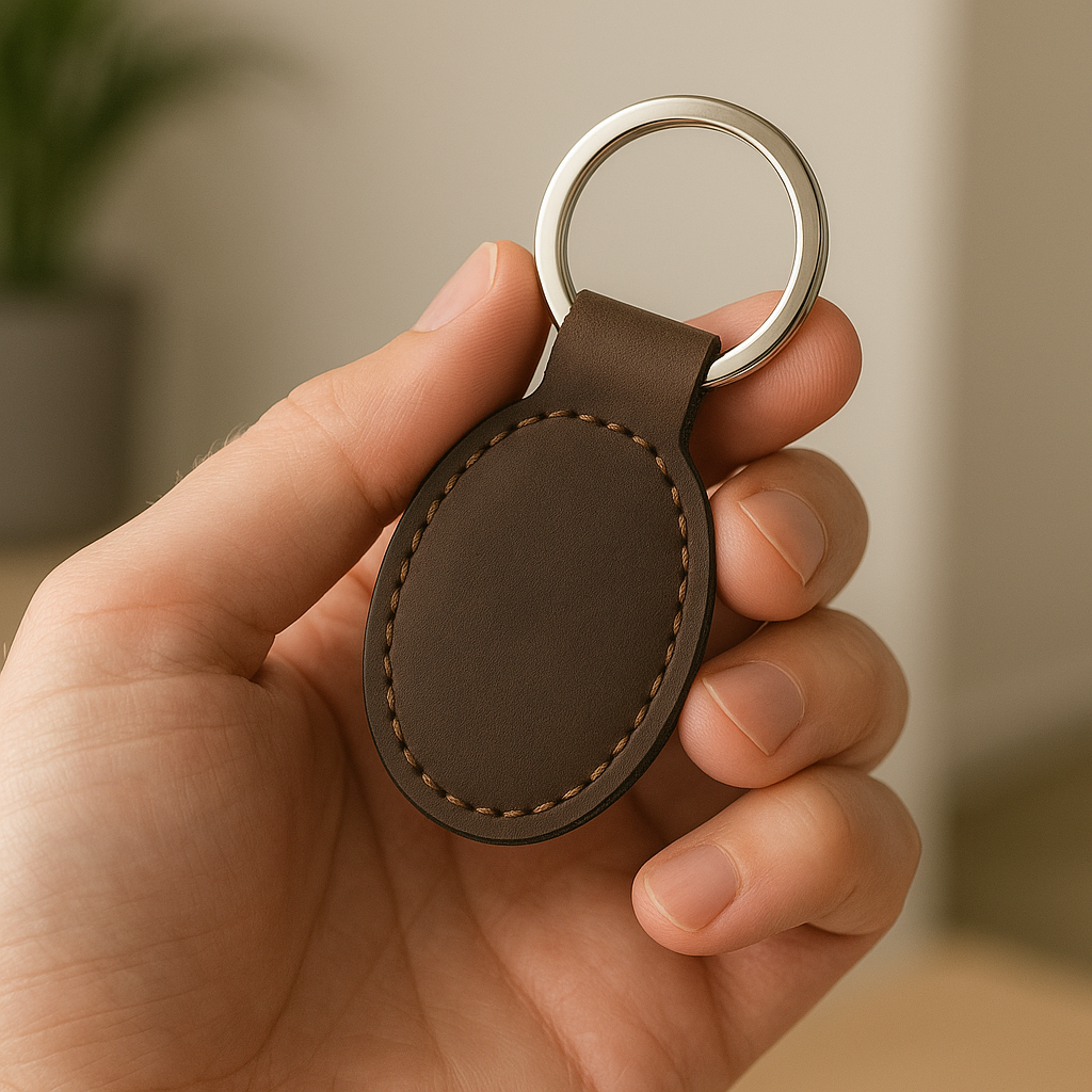 Leather Oval Keychains