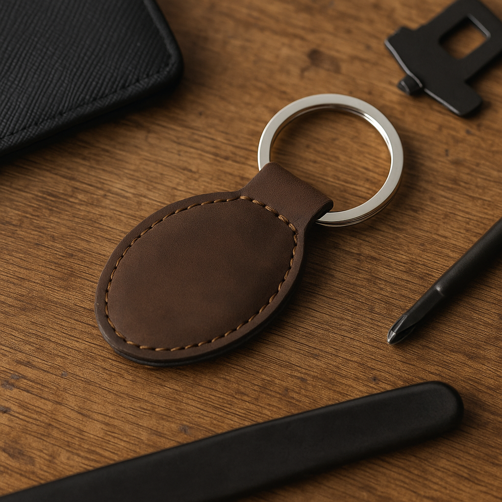 Leather Oval Keychains