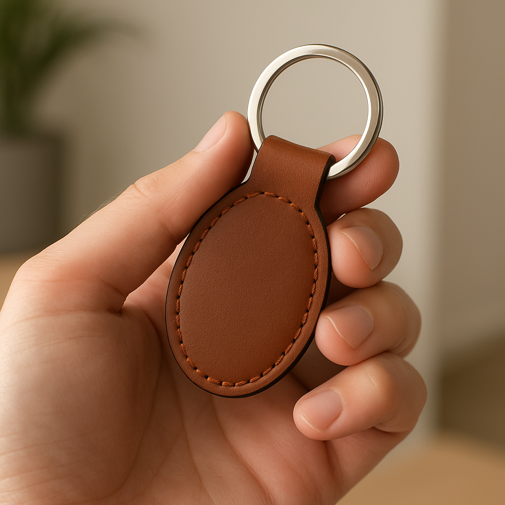 Leather Oval Keychains