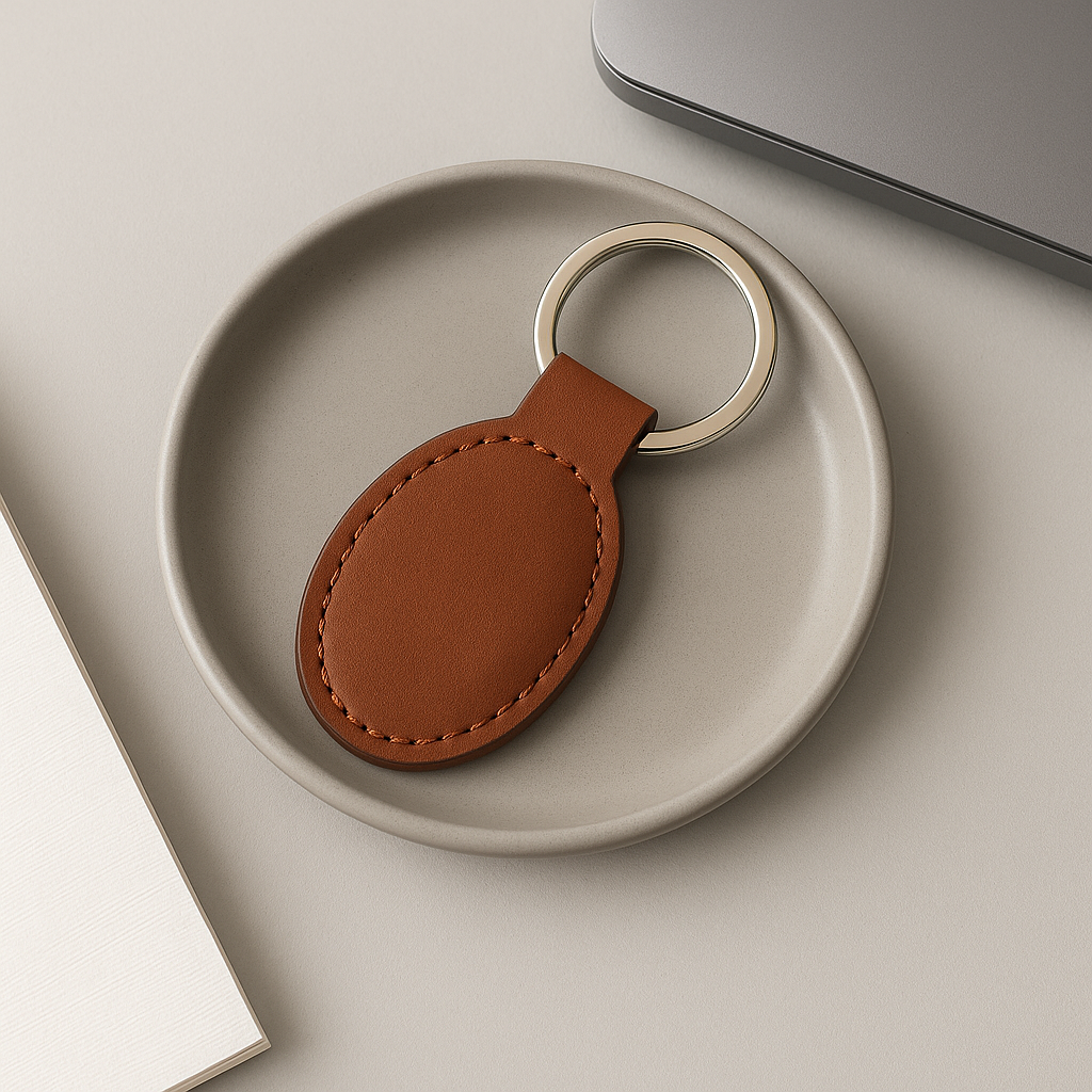 Leather Oval Keychains