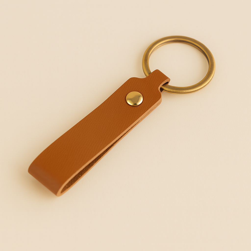 Rectangular Leather Keychain