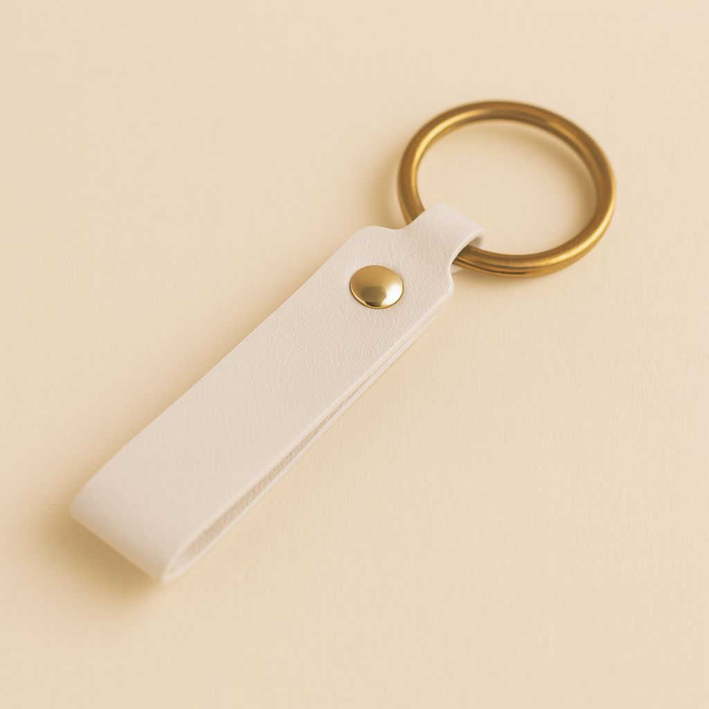 Rectangular Leather Keychain