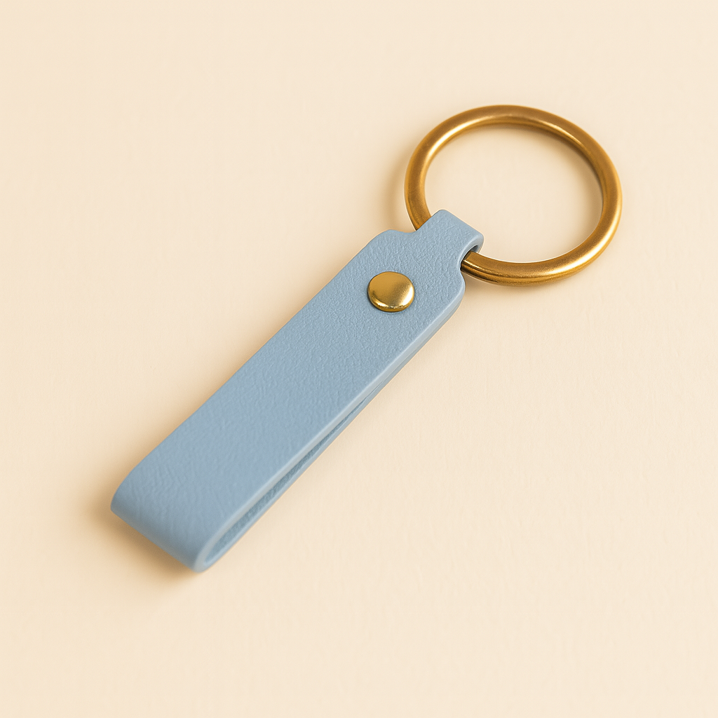 Rectangular Leather Keychain
