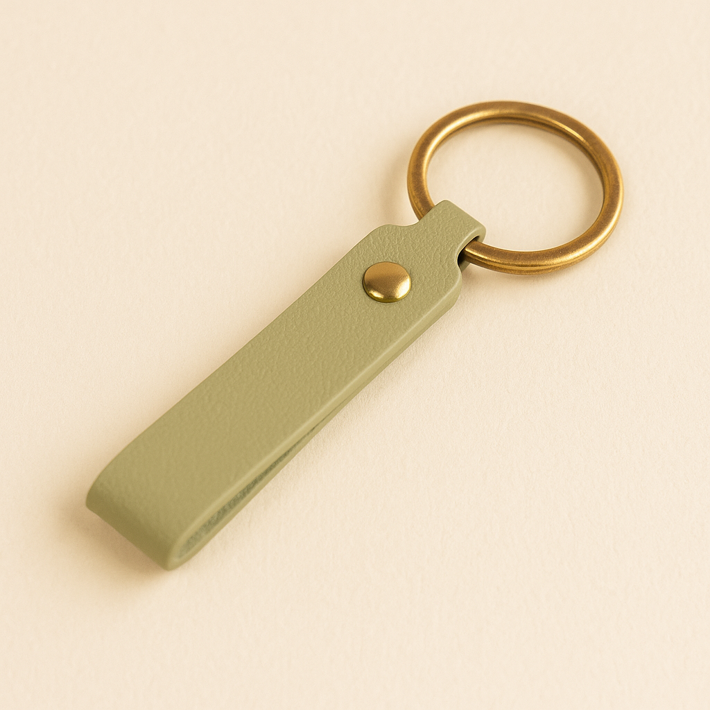 Rectangular Leather Keychain