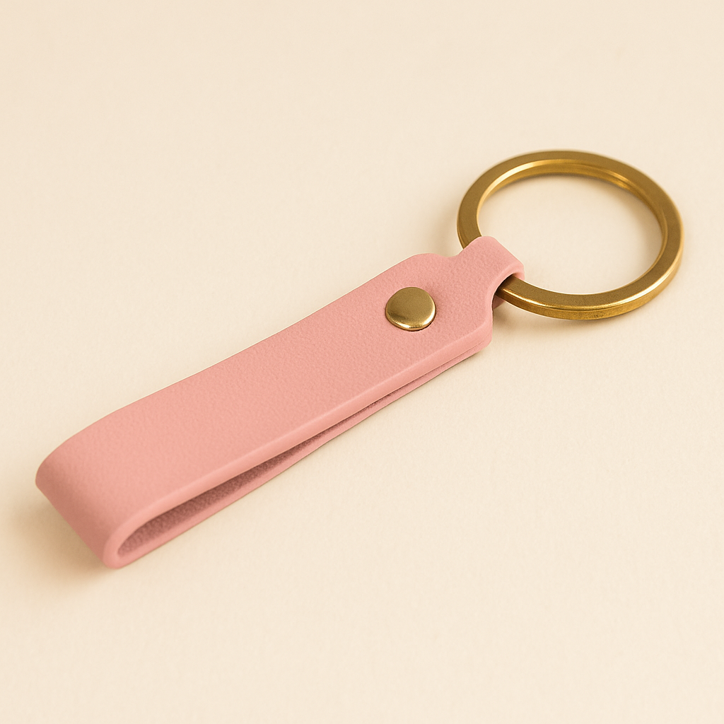 Rectangular Leather Keychain