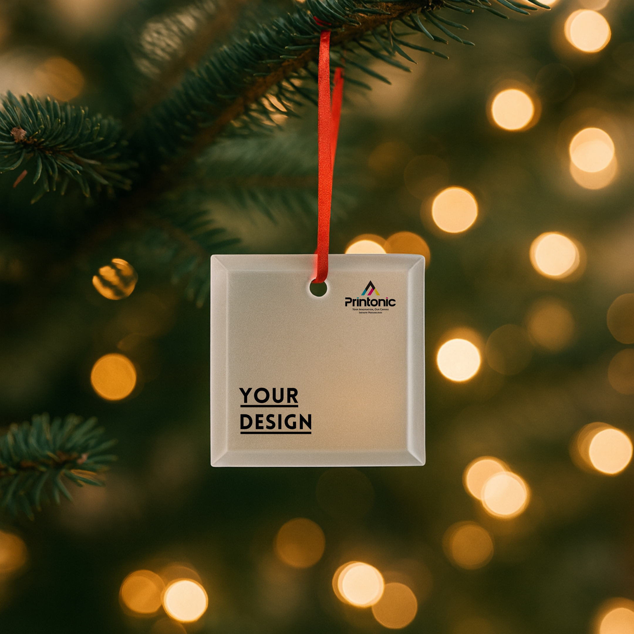 Square Glass Ornament