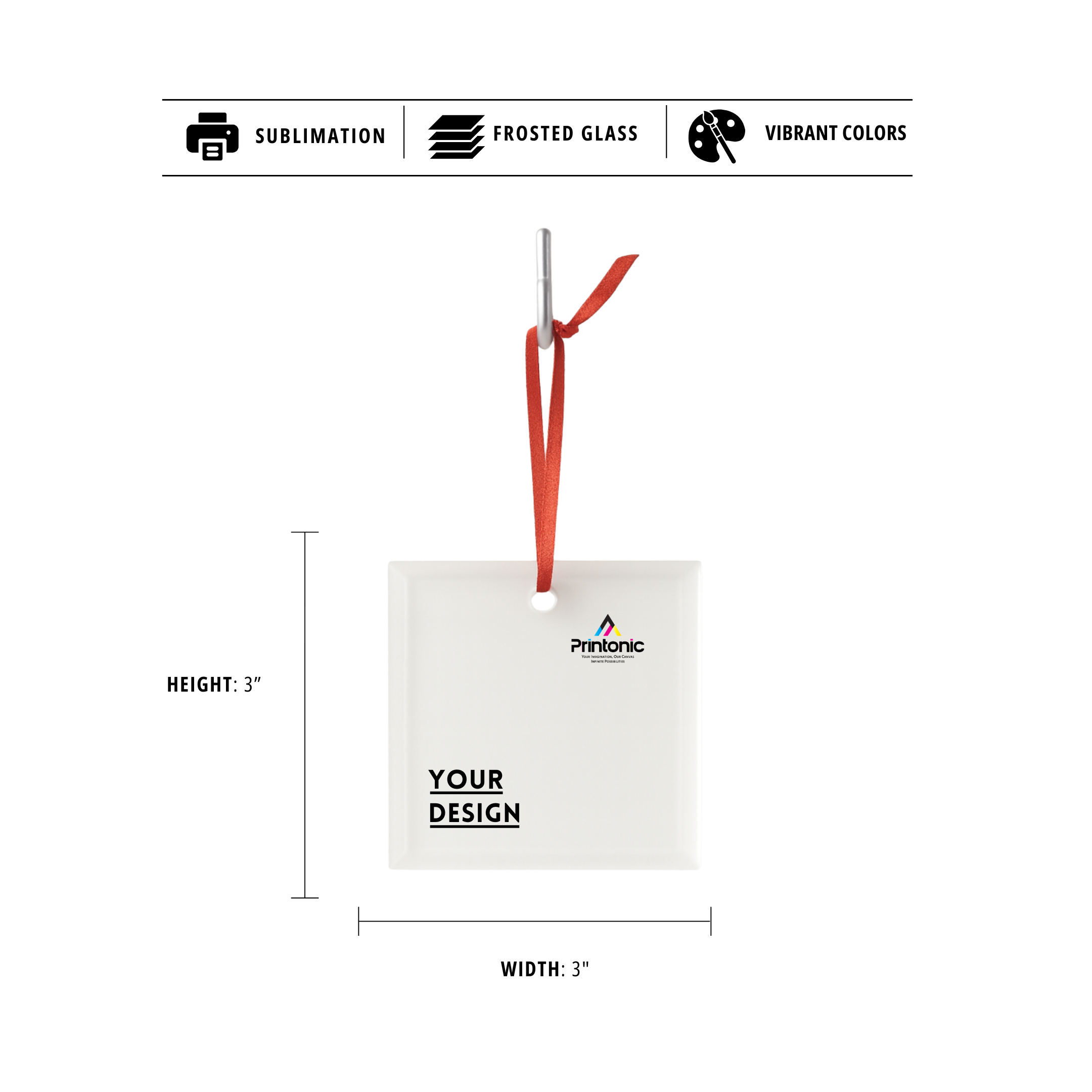 Square Glass Ornament