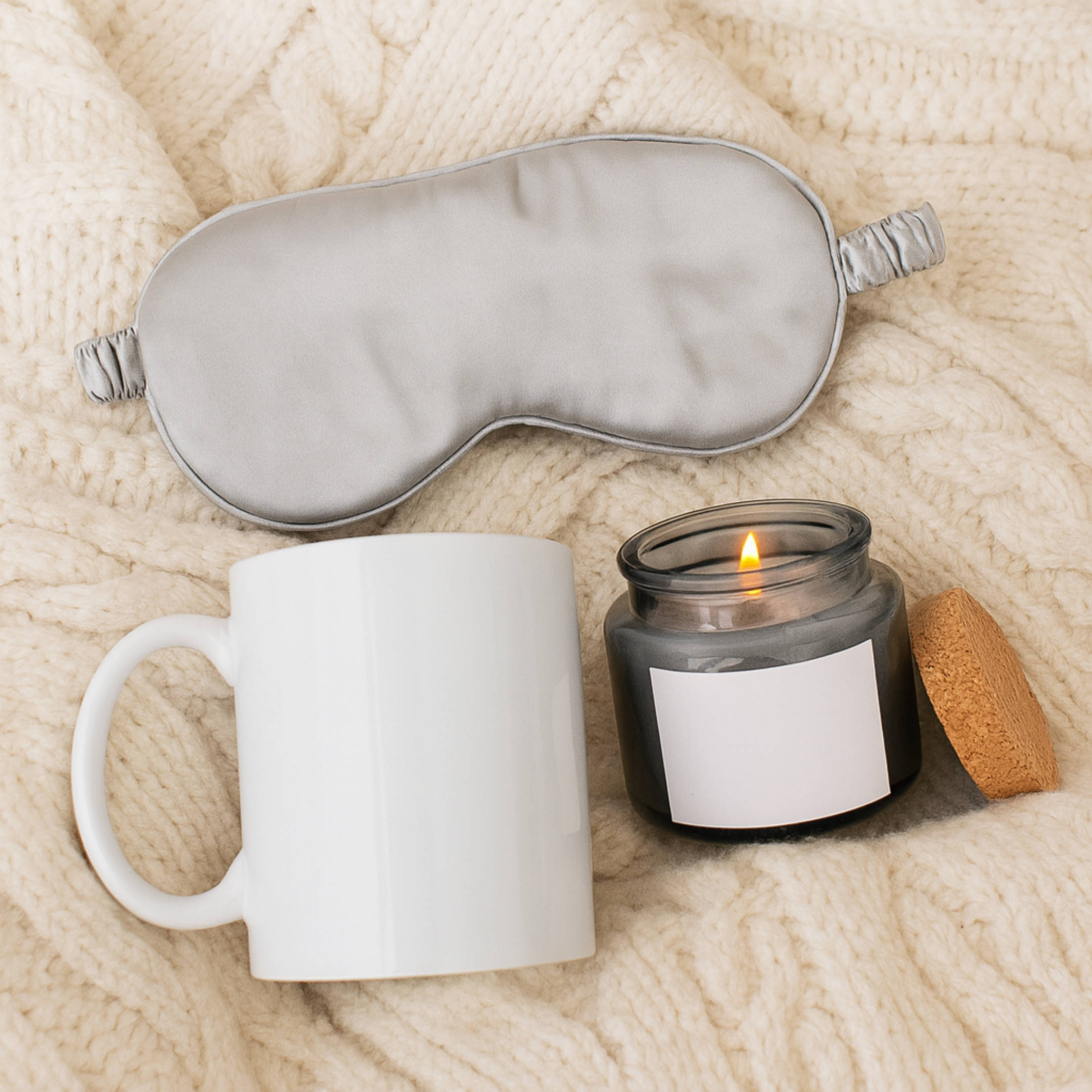 4oz Gray Candle & Mug Gift Set