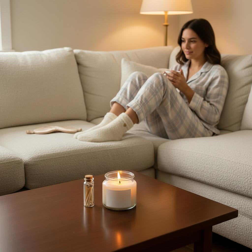 4oz Clear Candle & Champagne Mask Gift Set