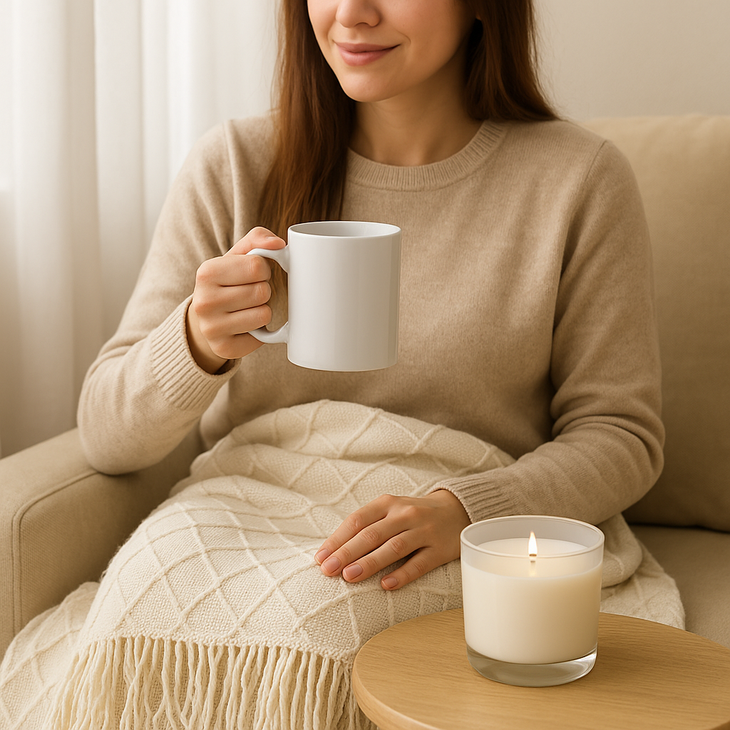 11oz Candle with Mug & Blanket Gift Set