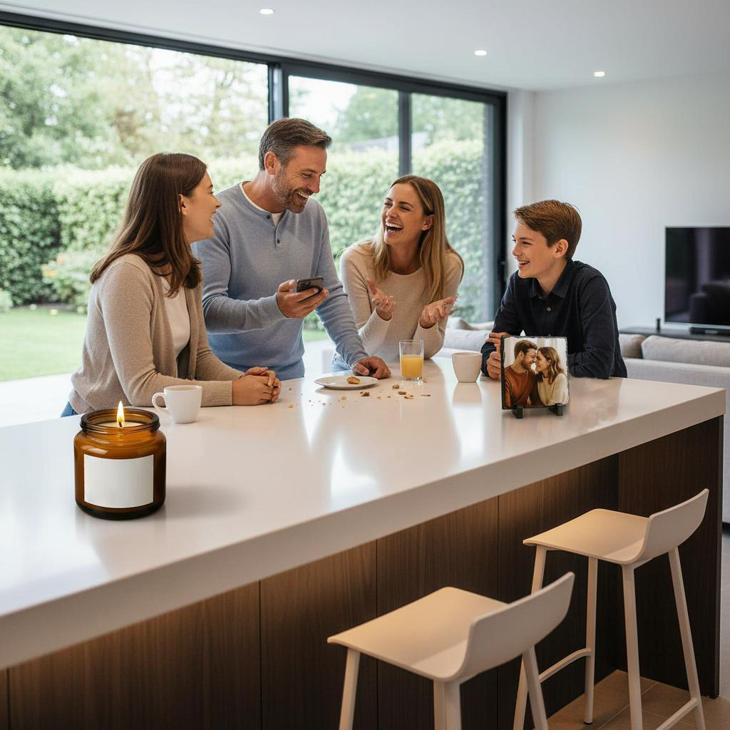 4oz Amber Candle & Photo Slate Gift Set