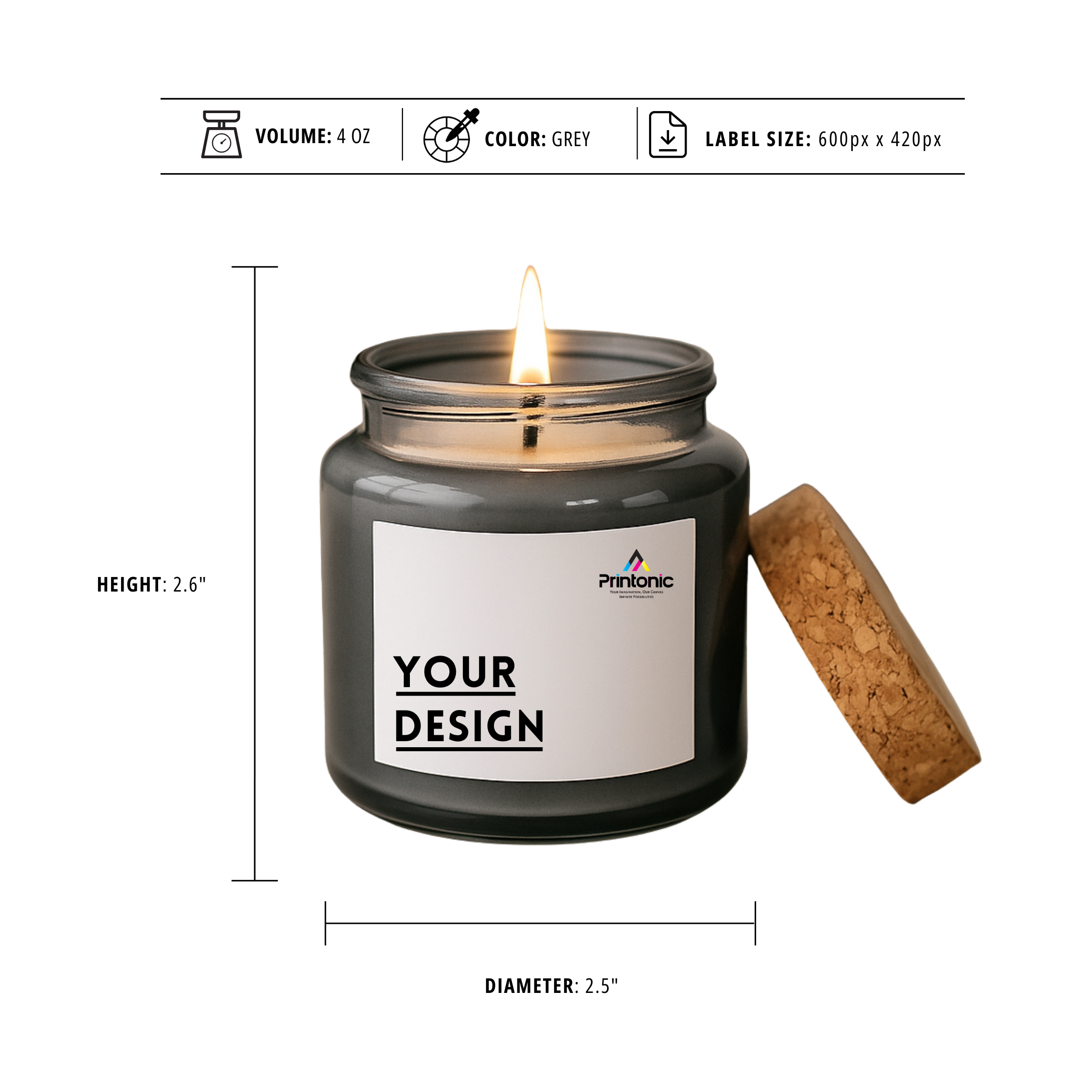 4oz Candle With Cork Lid