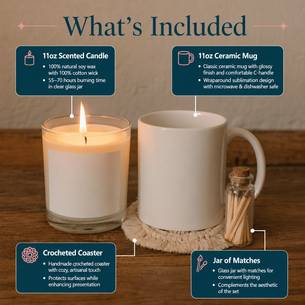 11oz Clear Candle & Mug Gift Set