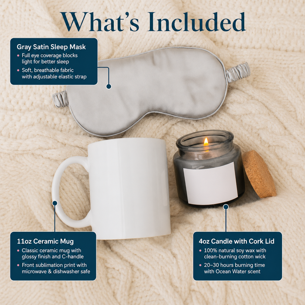 4oz Gray Candle & Mug Gift Set