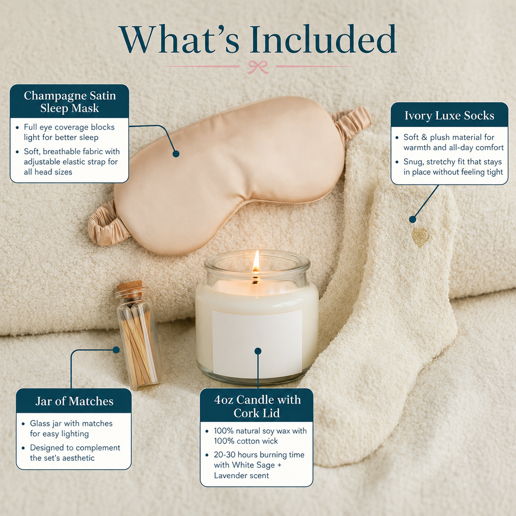 4oz Clear Candle & Champagne Mask Gift Set
