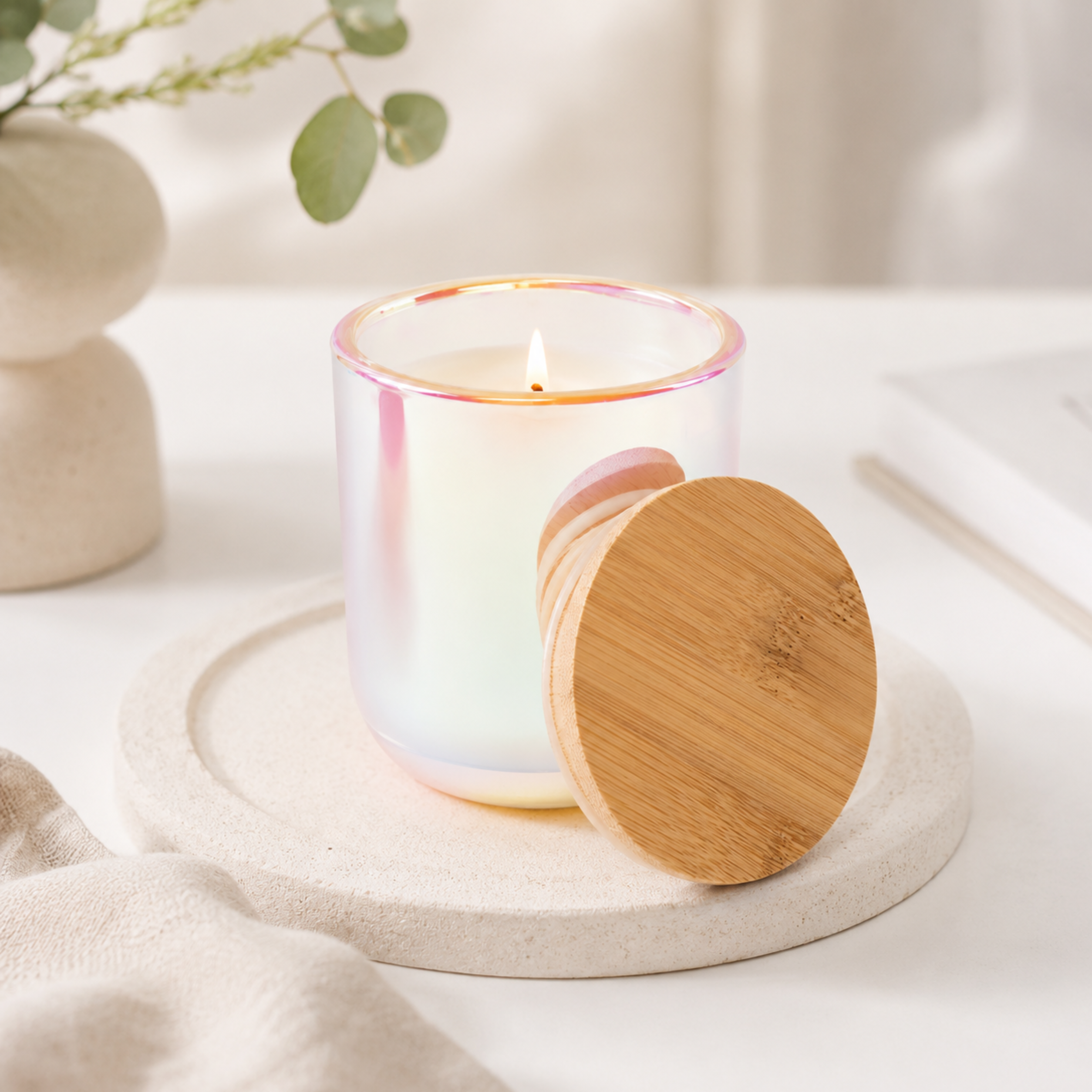 Luxury 14oz Candle with Engraved Bamboo Lid