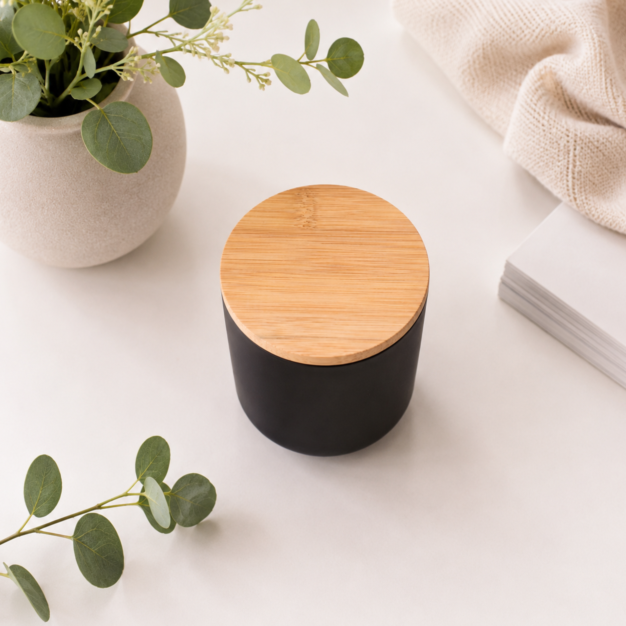Luxury 14oz Candle with Engraved Bamboo Lid